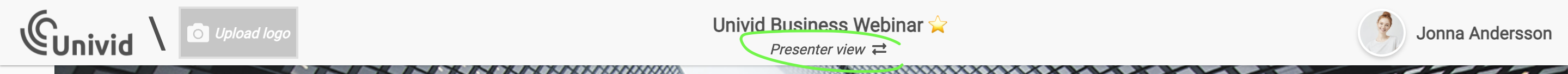 toggle menu for presenter view