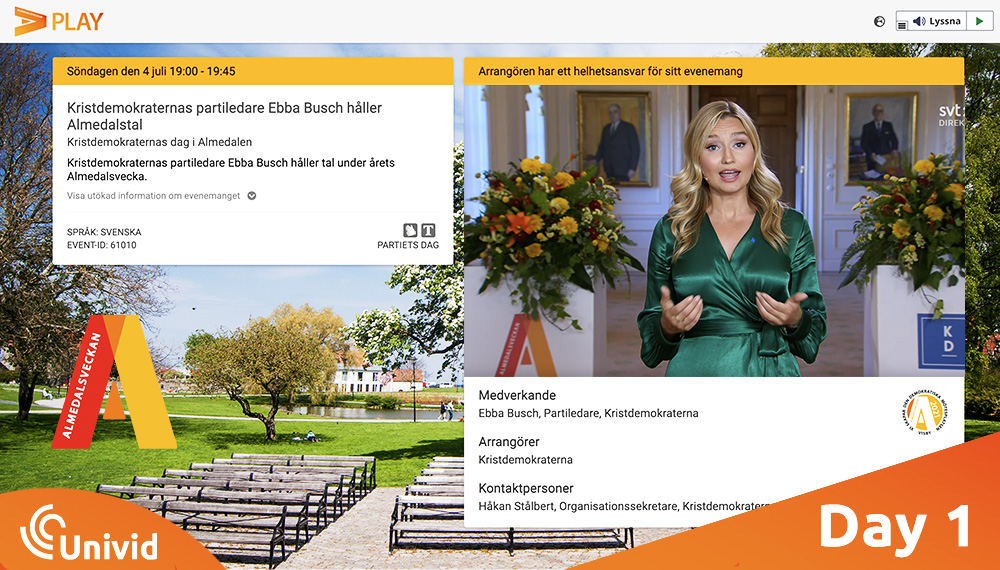 Almedalsveckan was kicked off with a full Sunday of digital events, involving both the Party Leader of KD Ebba Busch, and VP's Nooshi Dadgostar. Many interactive events in style and of different character.