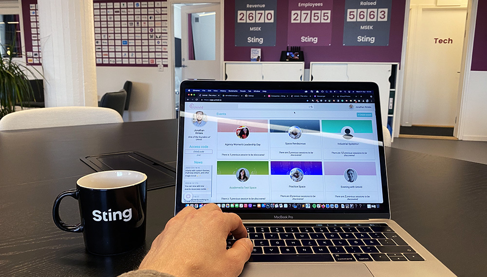 Univid now enters Sting in Stockholm, Sweden. The companies that are admitted to Sting represent less than 10 percent of all applicants.