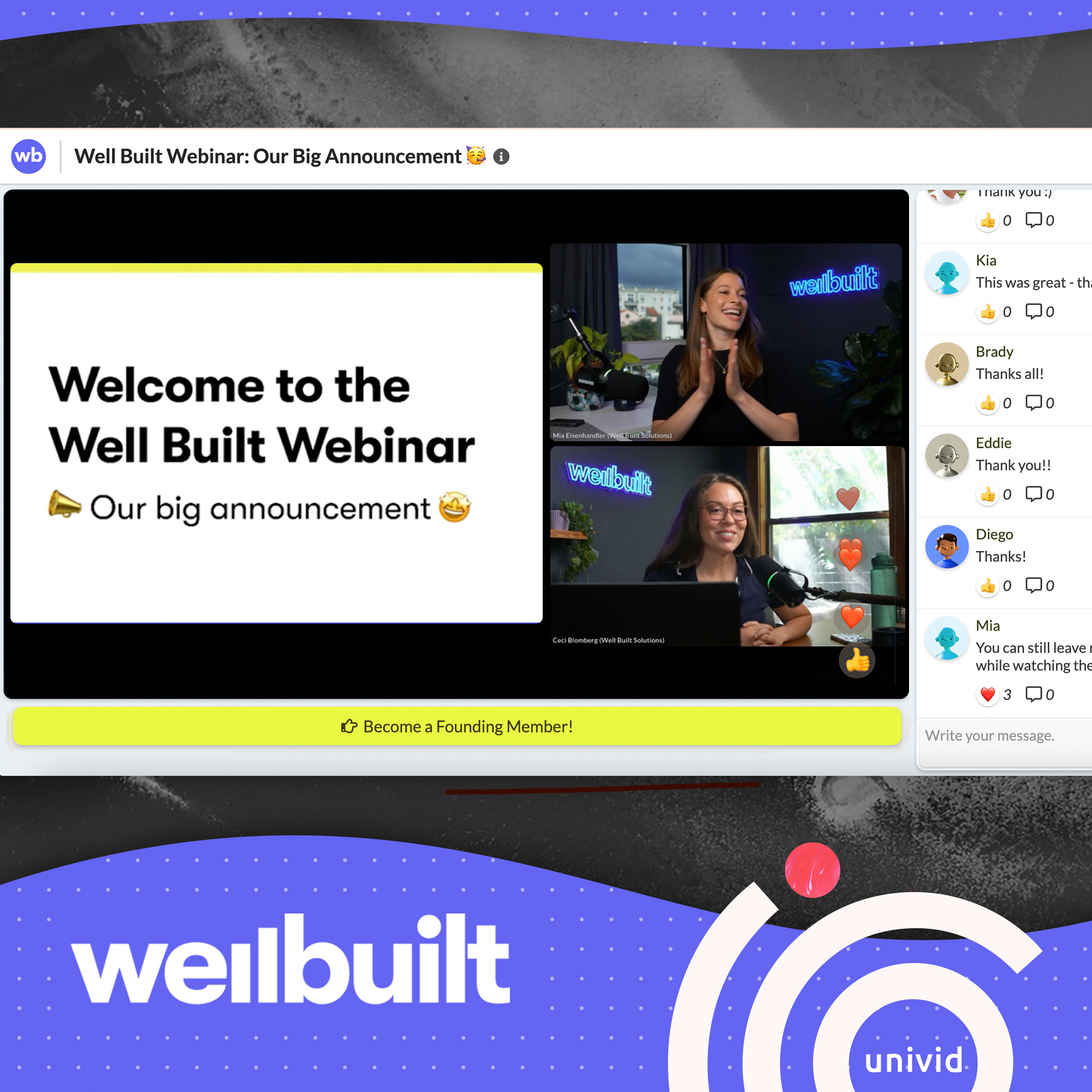 Well Built Solutions - The community launch webinar with +1000 registrants